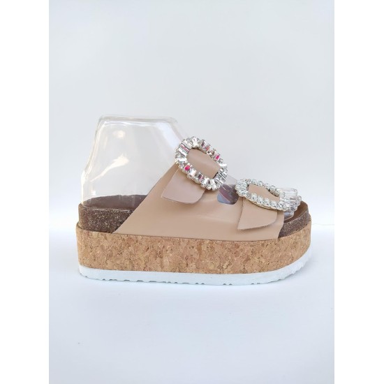 BABLİSOK-2286 MANTARTABAN TOKALI YÜKSEK TABAN KADIN TERLİK