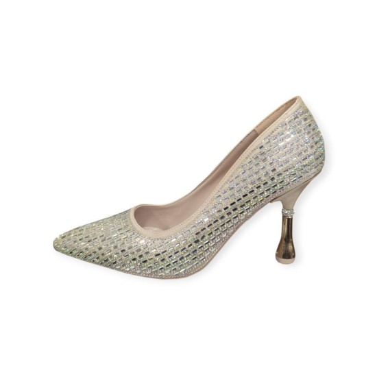 BEETY 25BK238.38 SİVRİ BURUN TAŞLI ABİYE KADIN STİLETTO