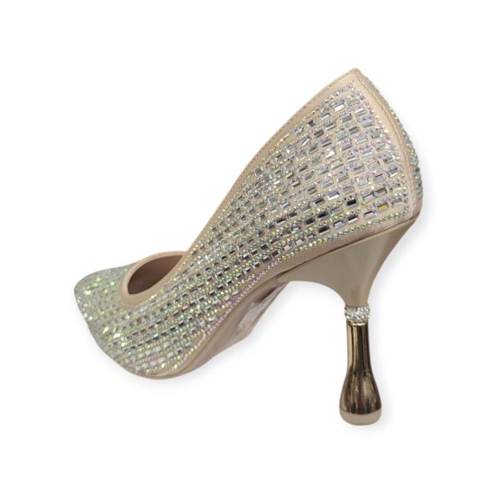 BEETY 25BK238.38 SİVRİ BURUN TAŞLI ABİYE KADIN STİLETTO