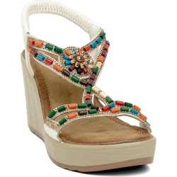 GUJA 24Y156-2 DOLGU TOPUK TAŞLI KADIN SANDALET