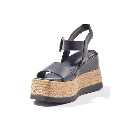 MAMMAMİA D24YS-1745 YÜKSEK TABAN DOLGU KADIN DERİ SANDALET