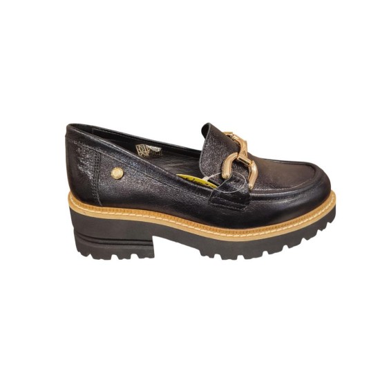 MAMMAMİA D25YA-3790 TOPUKLU HAFİF LOAFER DERİ KADIN AYAKKABI