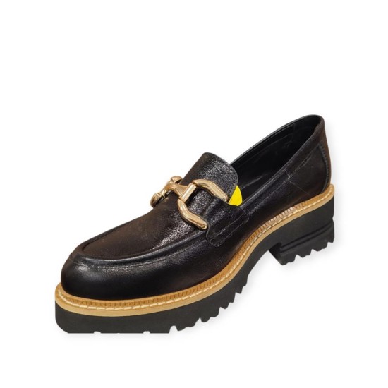MAMMAMİA D25YA-3790 TOPUKLU HAFİF LOAFER DERİ KADIN AYAKKABI