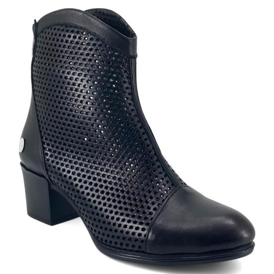 MAMMAMİA D25YA-7305 TOPUKLU DELİKLİ KADIN DERİ YAZLIK BOT