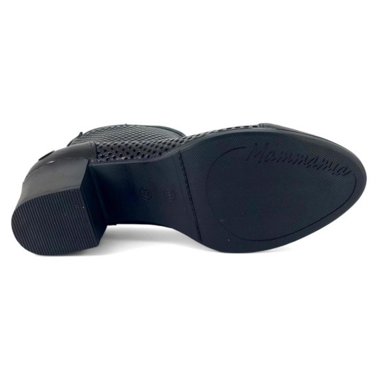 MAMMAMİA D25YA-7305 TOPUKLU DELİKLİ KADIN DERİ YAZLIK BOT