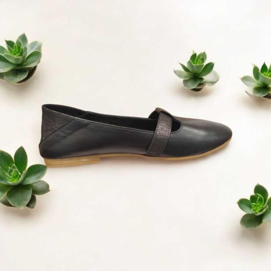 MAMMAMİA D25YA-7425 YUMUŞAK DERİ DÜZ TABAN KADIN DERİ BABET