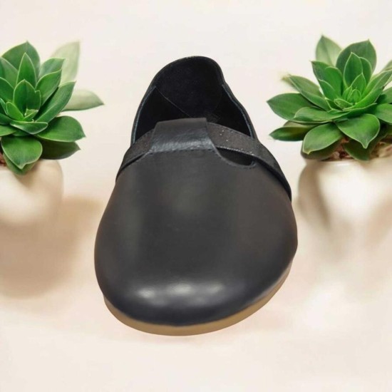 MAMMAMİA D25YA-7425 YUMUŞAK DERİ DÜZ TABAN KADIN DERİ BABET