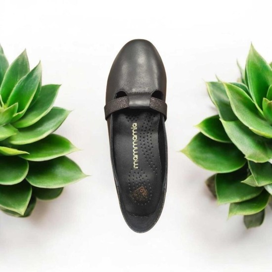 MAMMAMİA D25YA-7425 YUMUŞAK DERİ DÜZ TABAN KADIN DERİ BABET