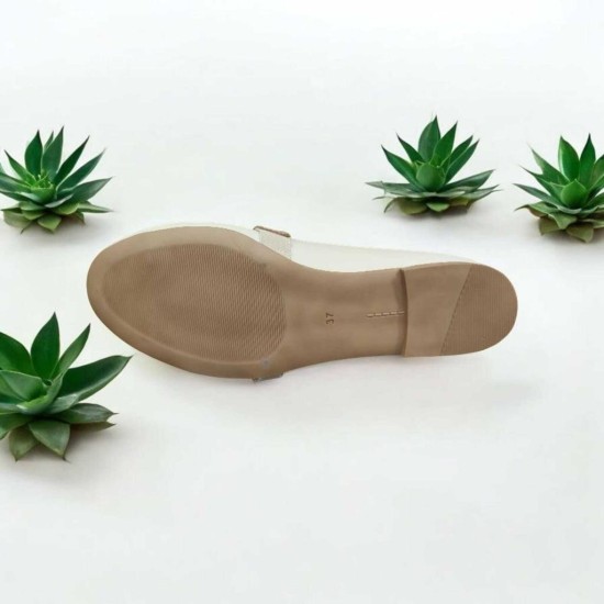 MAMMAMİA D25YA-7425 YUMUŞAK DERİ DÜZ TABAN KADIN DERİ BABET