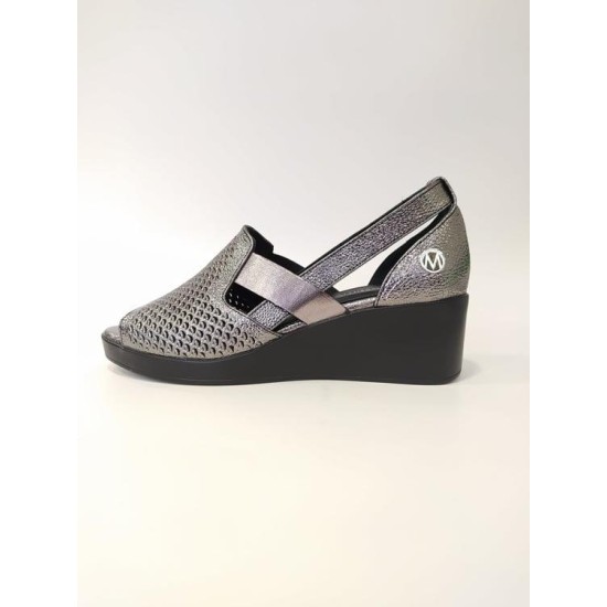 MESSİMOD  DERİ ORTOPEDİK DOLGU TOPUK KADIN SANDALET