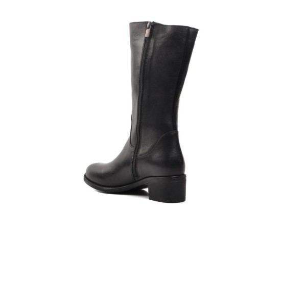 PEPİTA 9289 TOPUKLU KAYMAZ ARA BOY KLASİK DERİ KADIN ÇİZME