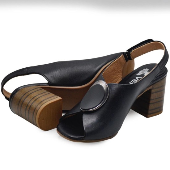 VENÜS 2108518Y TOPUKLU TOKA DETAYLI KADIN DERİ SANDALET