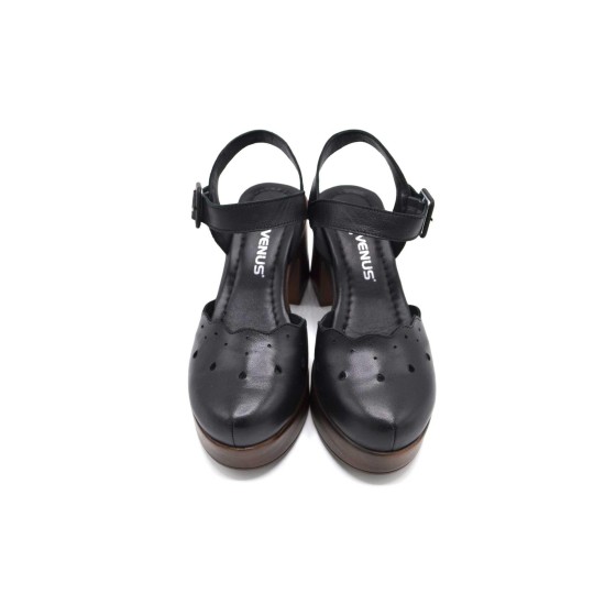 VENÜS 2217001Y PLATFORM TOPUK ÖNÜ KAPALI DERİ KADIN SANDALET