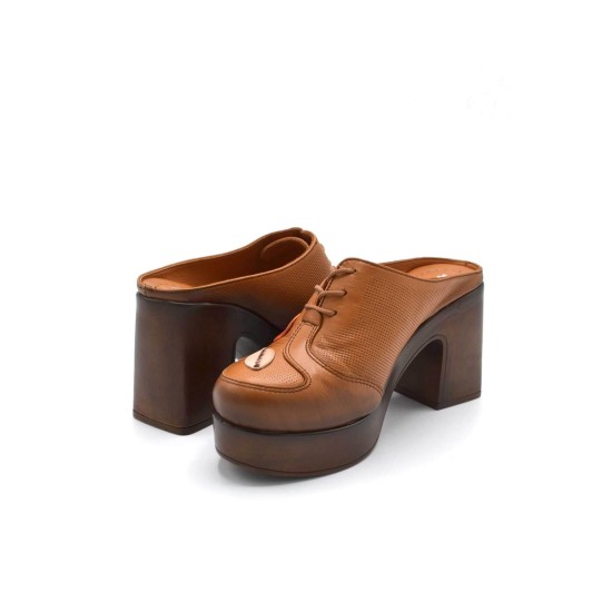 VENÜS 2217003Y PLATFORM TOPUK ÖNÜ KAPALI DERİ KADIN TERLİK