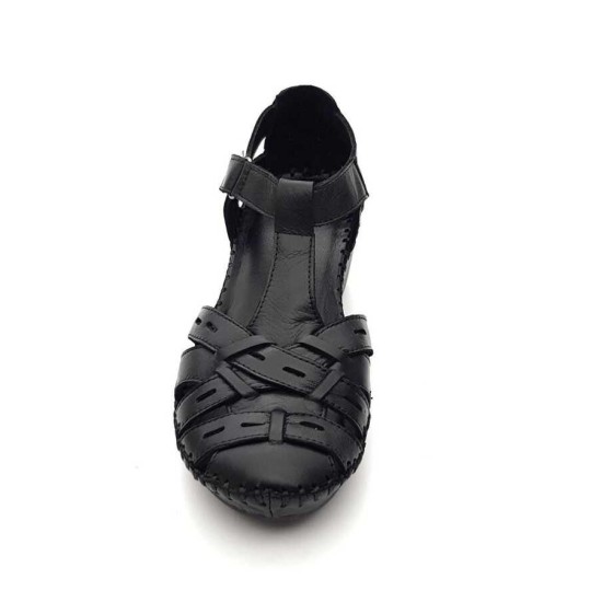 VENÜS 22793083 DOLGU TOPUK YANLARI AÇIK DERİ KADIN SANDALET