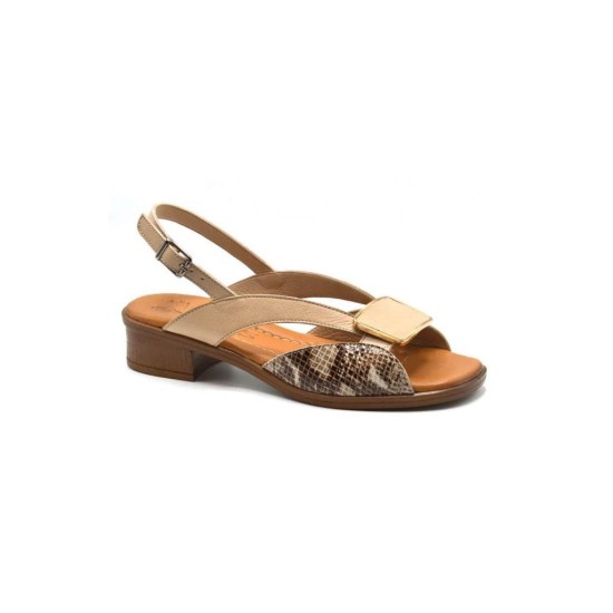 VENÜS 24026020Y KARE TOPUK TOKALI DERİ KADIN SANDALET