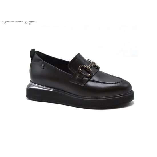 VENÜS 2451401K KALIN TABAN TOKALI LOAFER DERİ KADIN AYAKKABI