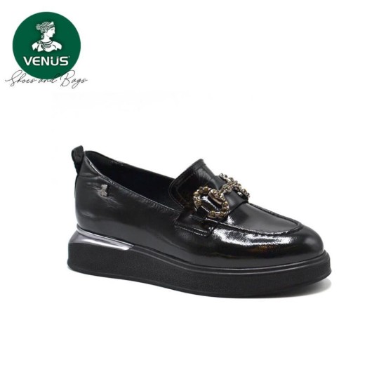 VENÜS 2451401K KALIN TABAN TOKALI LOAFER DERİ KADIN AYAKKABI
