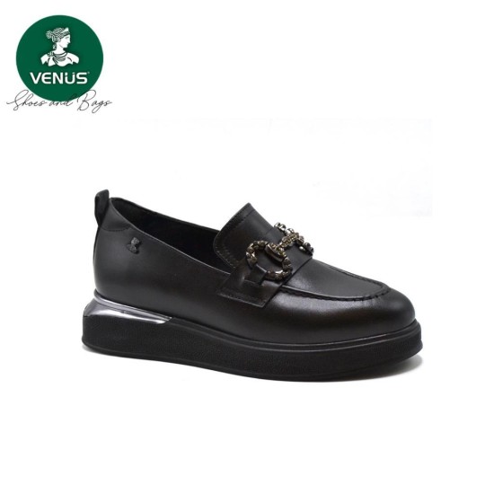 VENÜS 2451401K KALIN TABAN TOKALI LOAFER DERİ KADIN AYAKKABI