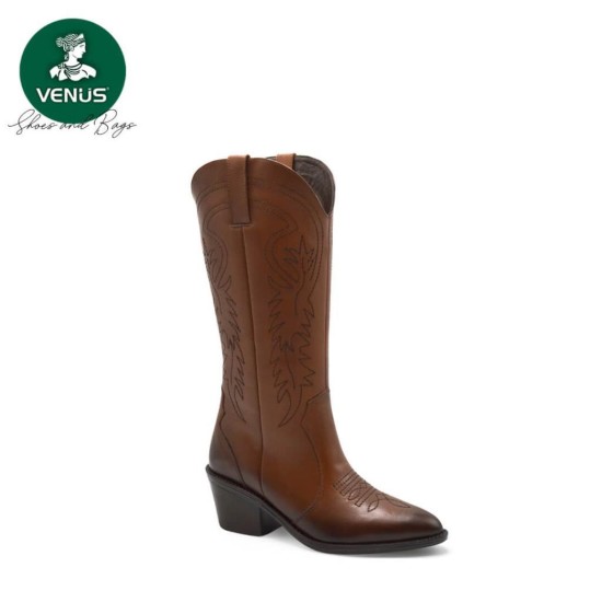 VENÜS 2454103K TOPUKLU SİVRİ WESTERN DERİ KADIN ÇİZME