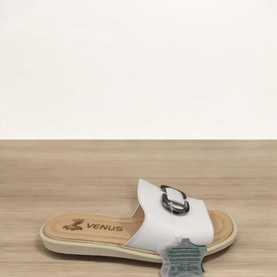 VENÜS 2512205Y İNCE TABAN TOKA DETAYLI DERİ KADIN TERLİK