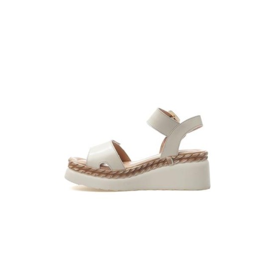 VENÜS 2512303Y DOLGU TABAN DERİ KADIN SANDALET